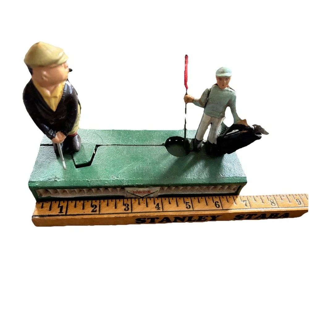 Vintage Birdie Putt-Cast Iron Mechanical Coin Bank-Golf Toy Bank